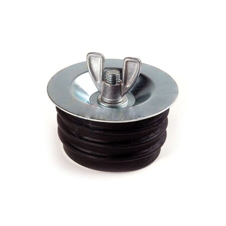 American Imaginations 2 in. Black Round Rubber- Stainless steel Test Plug AI-38013